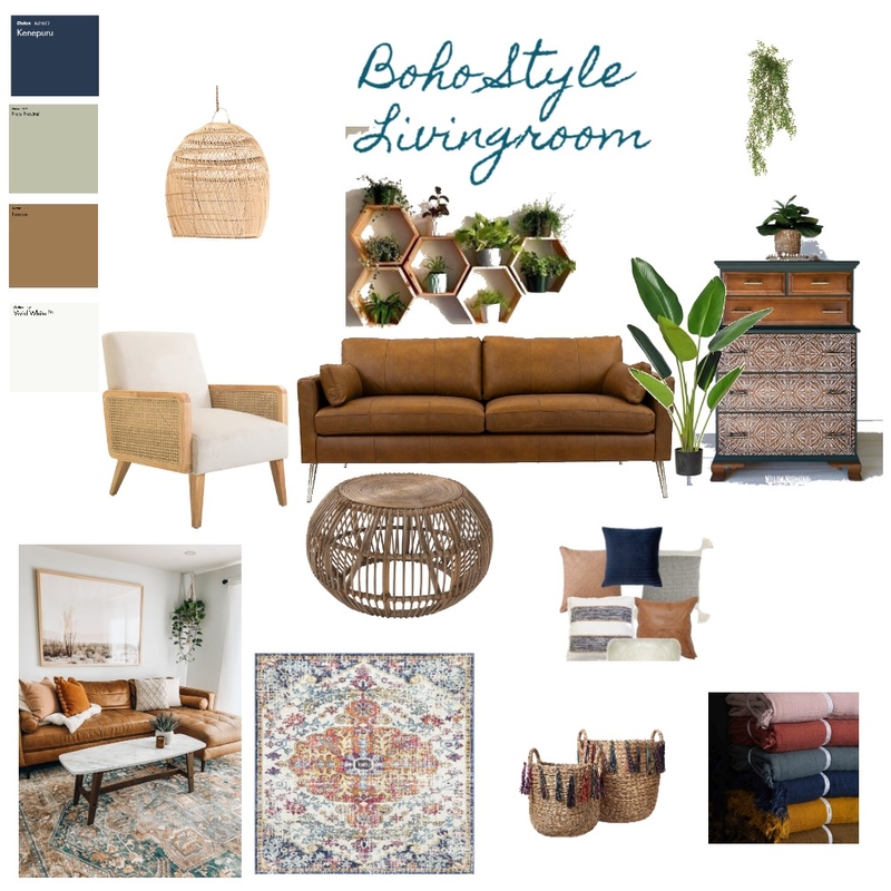 Boho Style Livingroom Mood Board by Lisa Marie on Style Sourcebook