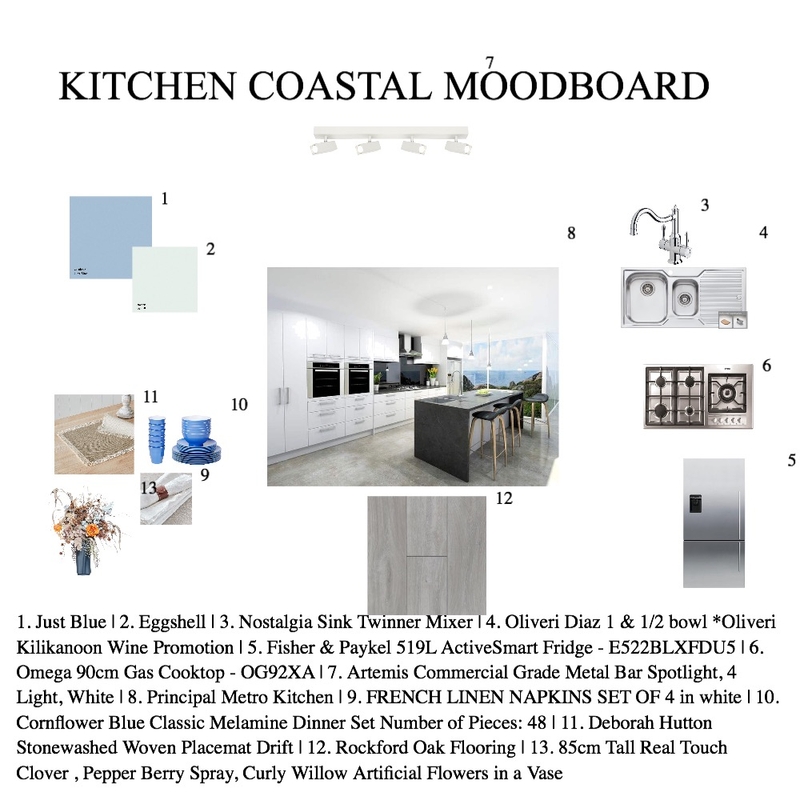COASTAL KITCHEN MOODBOARD Mood Board by Houda Dada on Style Sourcebook