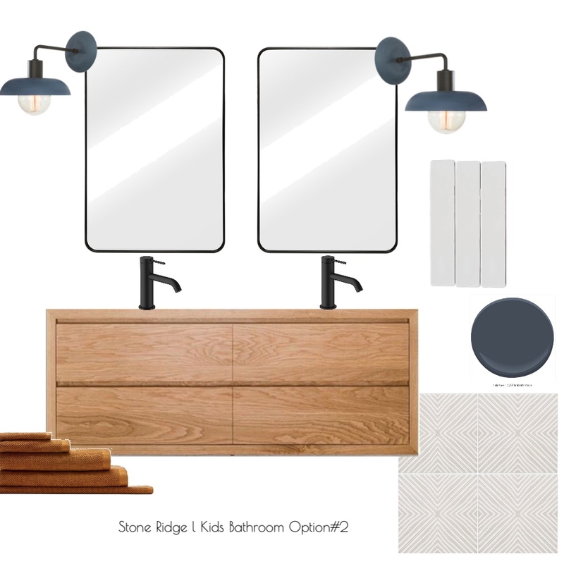Stone Ridge l Kids Bathroom Option#2 Mood Board by hoogadesign@outlook.com on Style Sourcebook