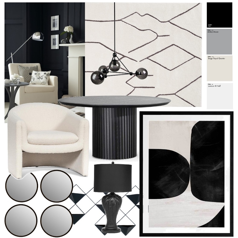 ACHROMATIC Interior Design Mood Board by Ali Falcs
