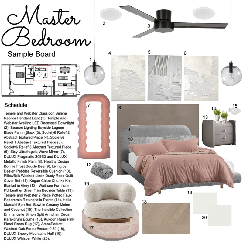 Master Bedroom Sample Board Mood Board by sgeneve on Style Sourcebook