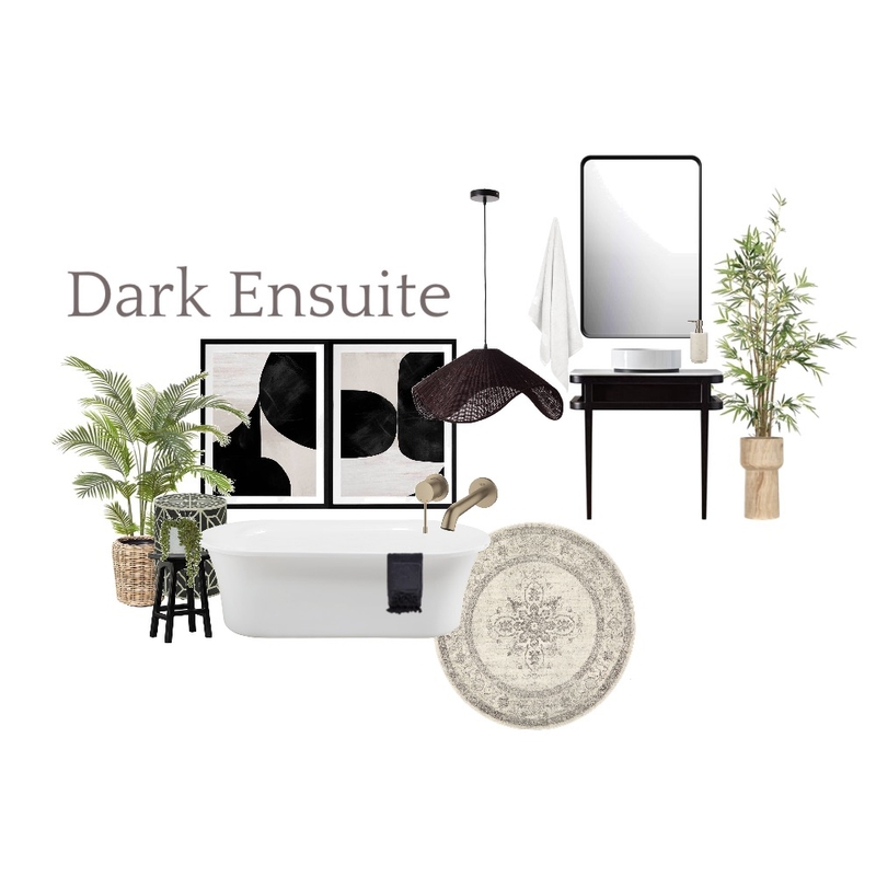 Dark Ensuite Mood Board by Wildcardria on Style Sourcebook