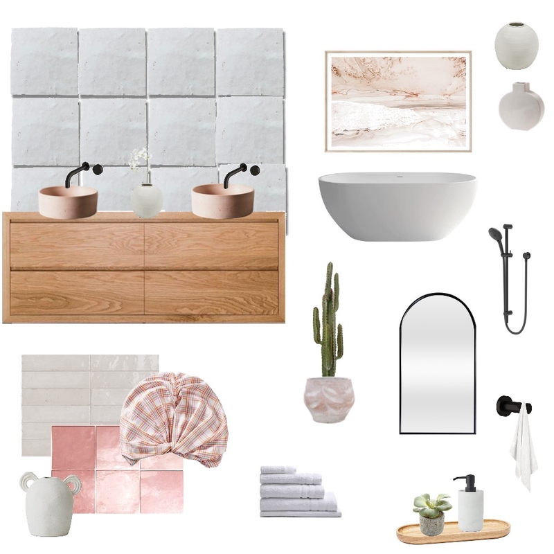 Pink bathroom Interior Design Mood Board by stylefusion Pink bathroom Interior Design Mood Board by stylefusion