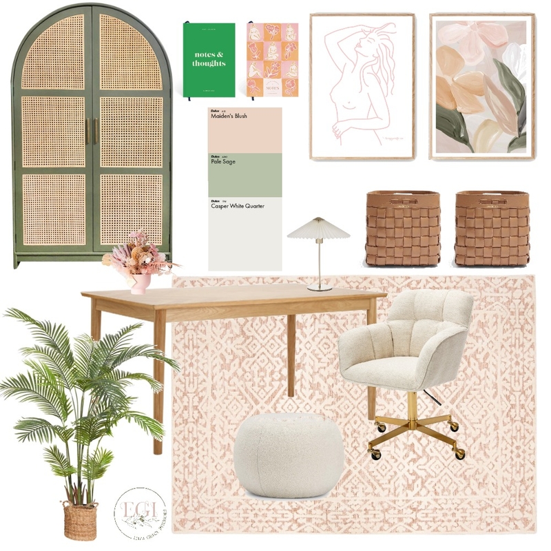 Feminine Office Mood Board by Eliza Grace Interiors on Style Sourcebook