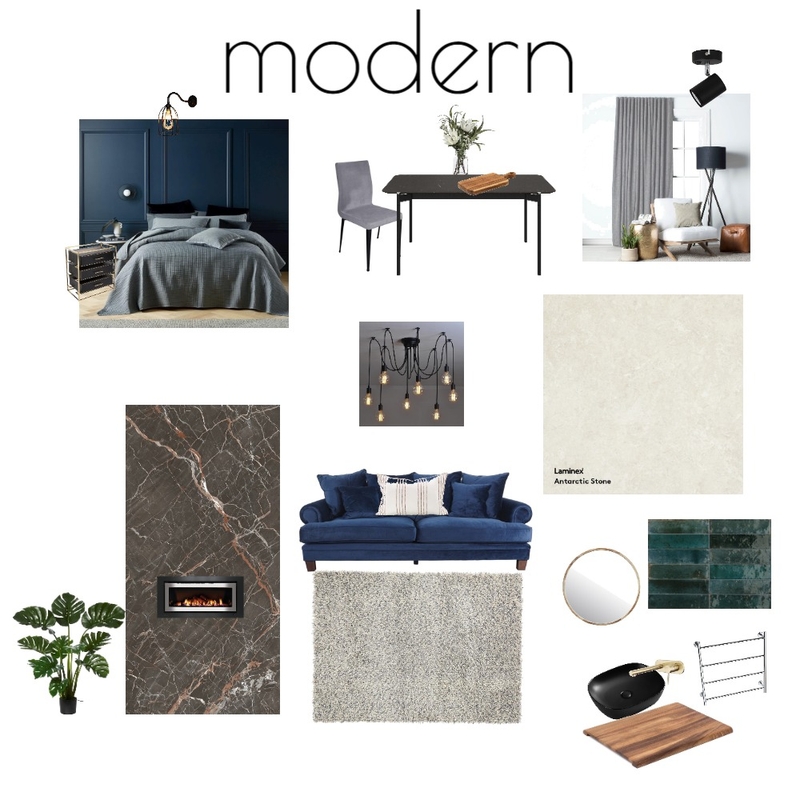 modern blue Mood Board by ortal ben shalom on Style Sourcebook