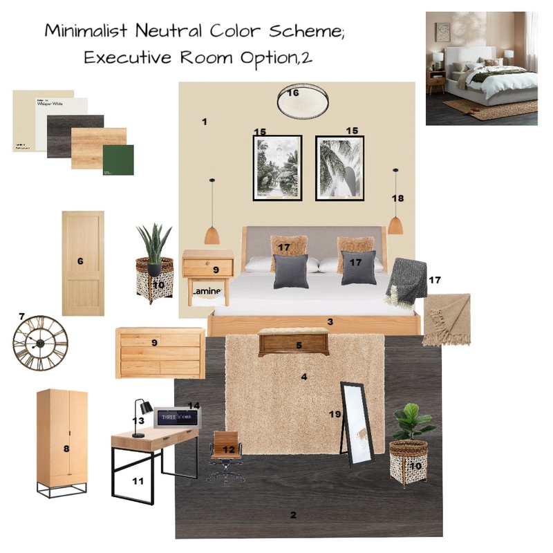 Executive Bedroom Option 2 Mood Board by Asma Murekatete on Style Sourcebook
