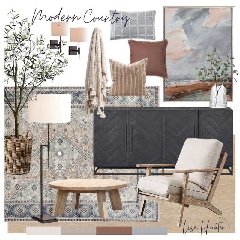 Modern Country Farmhouse - Pinks and Blues Mood Board by Lisa Hunter Interiors on Style Sourcebook