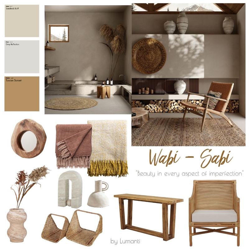 Wabi-Sabi Moodboard Mood Board by Lumière Decors on Style Sourcebook