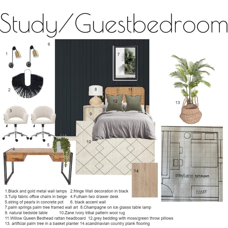 bedroom Interior Design Mood Board by KatieFed