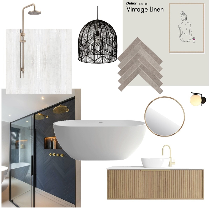 Bathroom Moody Wall Option 2 Mood Board by astuparich@gmail.com on Style Sourcebook