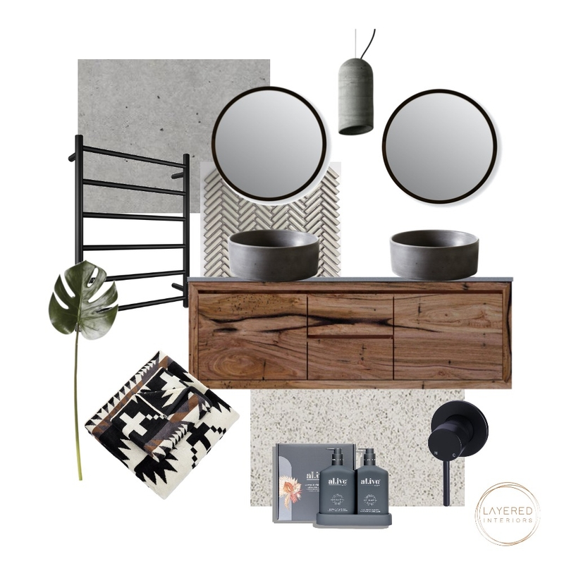 Earthy Bathroom Mood Board by Layered Interiors on Style Sourcebook