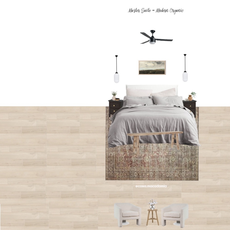 Master Suite - Modern Organic (Loloi Amber Georgie - Hemnes - Boucle Chair)) Mood Board by Casa Macadamia on Style Sourcebook
