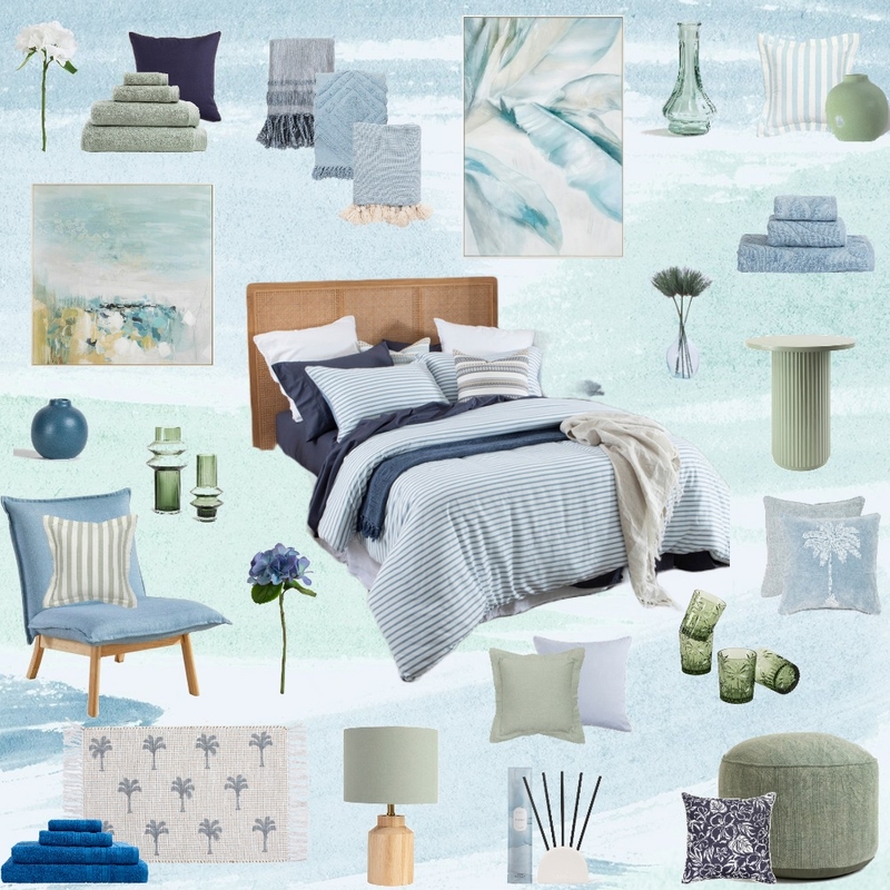 Seafoam green and Ocean blue Bedroom Mood Board by Lucey Lane Interiors on Style Sourcebook