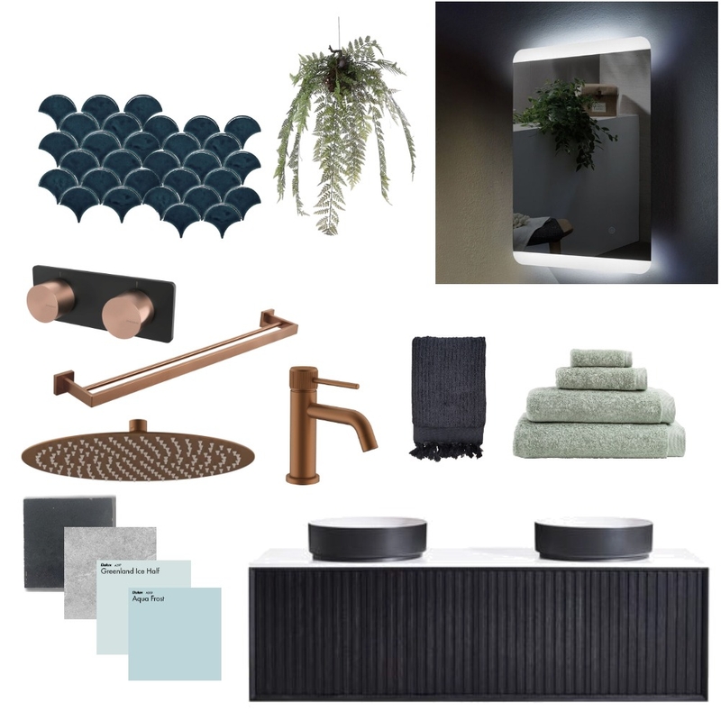 Moody Bathroom Mood Board by MIKU Home on Style Sourcebook