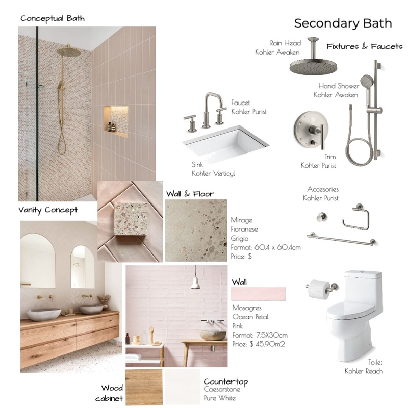 15E Secondary Bath. Option 1 Mood Board by Noelia Sanchez on Style Sourcebook