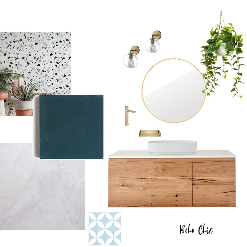 boho chic bath Interior Design Mood Board by mciscato97@gmail.com