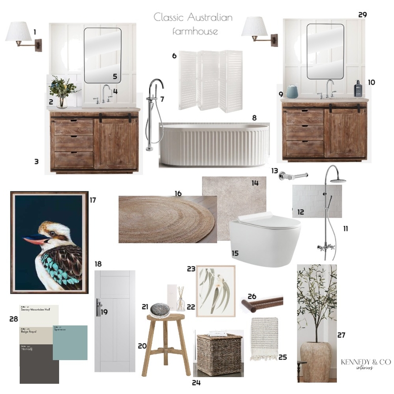 Megans Bathroom Mood Board by Kennedy & Co Design Studio on Style Sourcebook