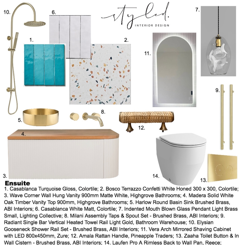 Product Board Leon Ensuite Mood Board by Styled Interior Design on Style Sourcebook