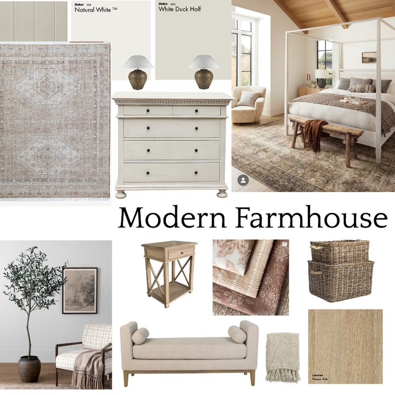 Modern Farmhouse Mood Board by Rebecca Clark Design on Style Sourcebook