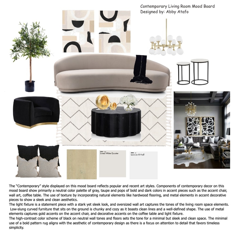 Contemporary Living Room Mood Board Mood Board by AbbyA on Style Sourcebook