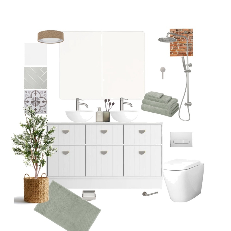 Ensuite Sample Board - Ash & Lucinda Mood Board by AJ Lawson Designs on Style Sourcebook