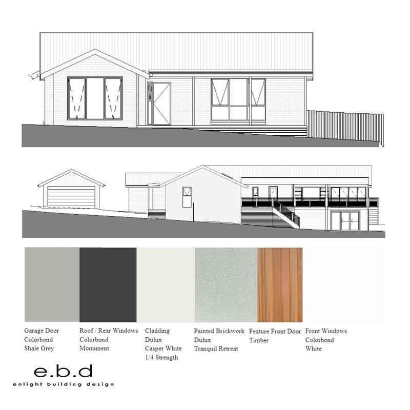 Exterior finishes selection ~ Mt Eliza project Mood Board by Dorian + Co Interiors on Style Sourcebook
