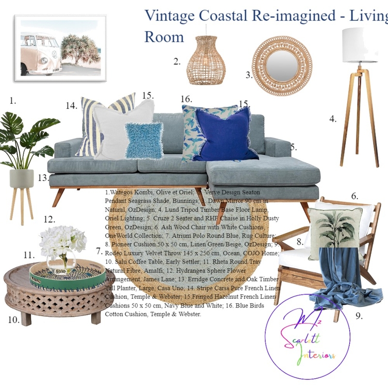 Vintage Coastal Reimagined Living Room Interior Design Mood Board by Mz Scarlett Interiors Vintage Coastal Reimagined Living Room Interior Design Mood Board by Mz Scarlett Interiors
