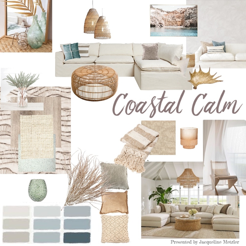 Coastal Calm Interior Design Mood Board by jacquimetzler Coastal Calm Interior Design Mood Board by jacquimetzler