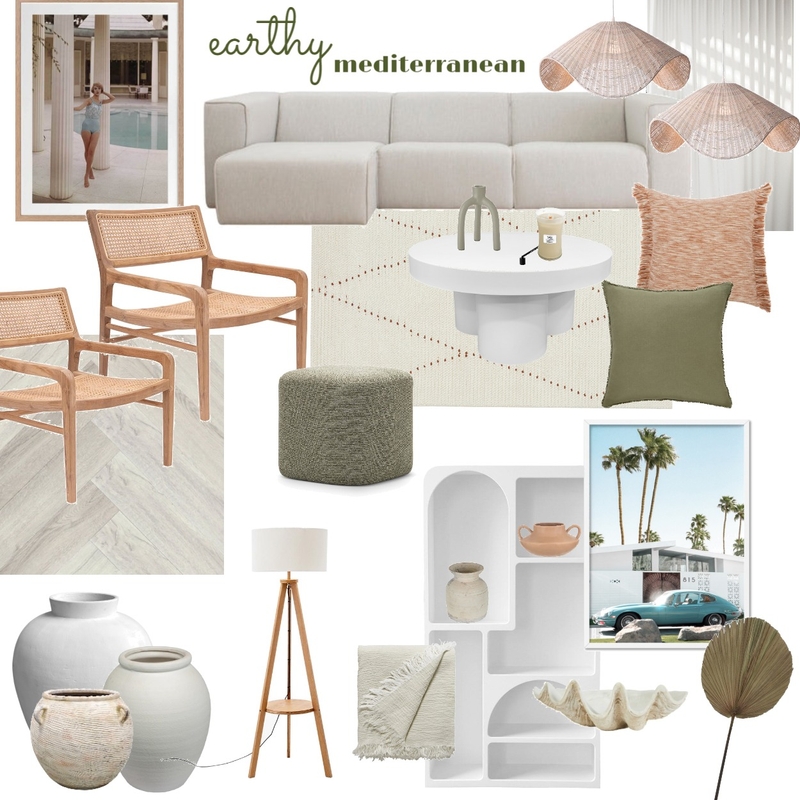 Earthy Mediterranean Living Mood Board by Sunday Haus Studio on Style Sourcebook