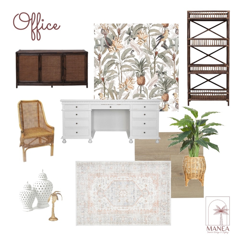 Tropical Hamptons Study Mood Board by Manea Interior Design & Styling on Style Sourcebook