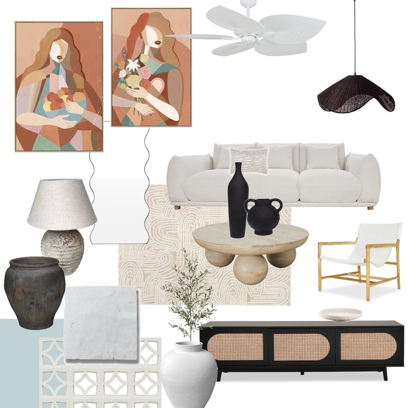 Modern Mediterranean Living Room Mood Board by Sunday Haus Studio on Style Sourcebook