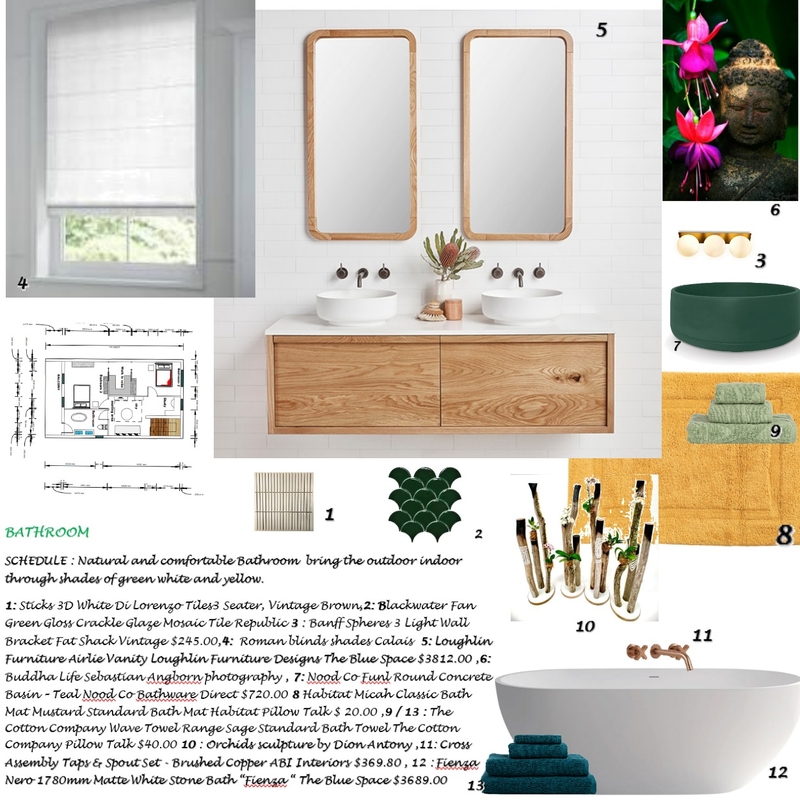 Upstairs Bathroom Mood Board by Francesca Castiglioni on Style Sourcebook
