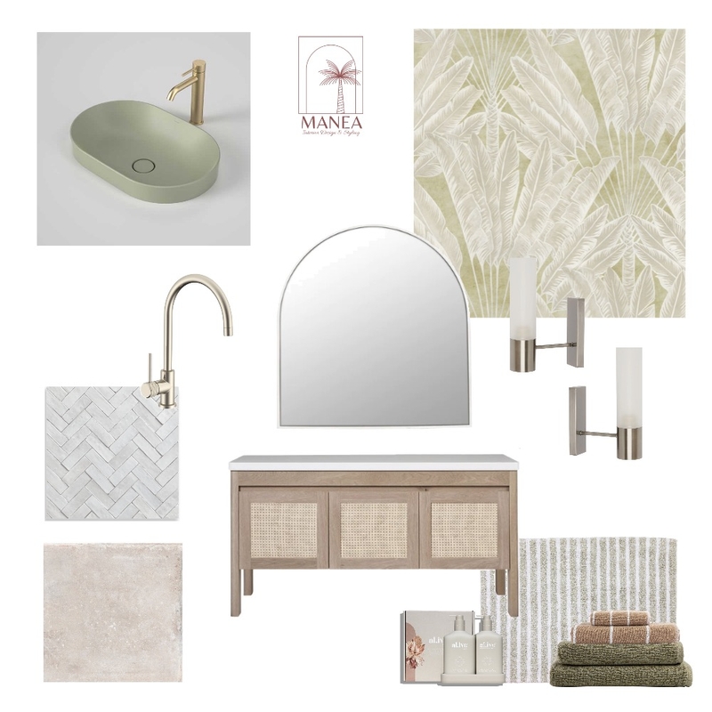 Casper Ensuite Interior Design Mood Board by Manea Interior Design & Styling