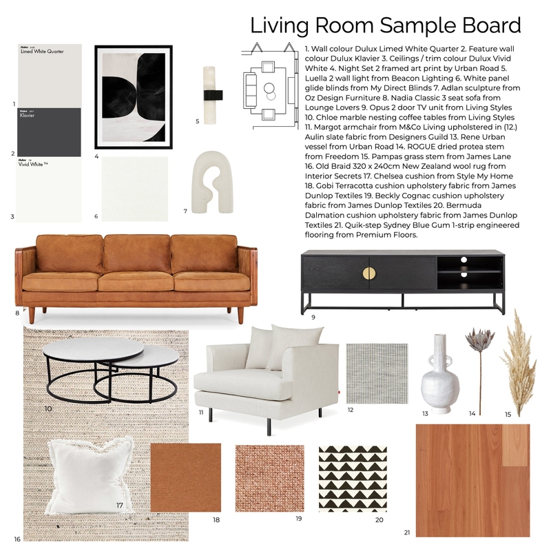 Living Room Sample Board Mood Board by Design Mix on Style Sourcebook