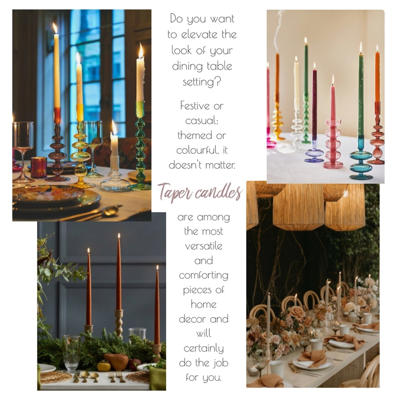 Taper candles decor Mood Board by Millisrmvsk on Style Sourcebook