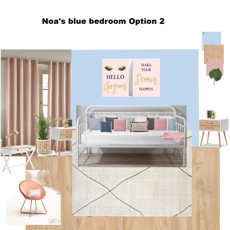 Noa's Blue Themed Bedroom Option 2 Mood Board by Asma Murekatete on Style Sourcebook