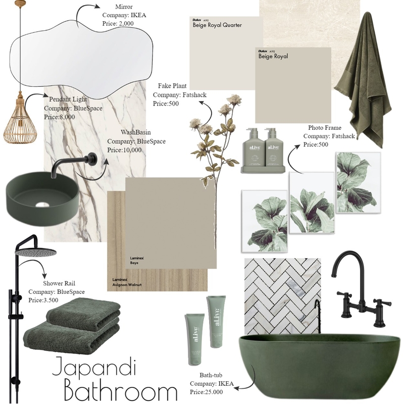 Japandi BATHROOM HRK Mood Board by Hrkjayaraj on Style Sourcebook