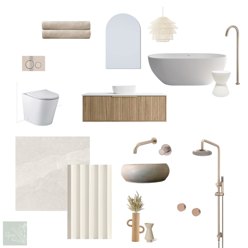 Japandi Bathroom Mood Board by Elysian Interiors on Style Sourcebook
