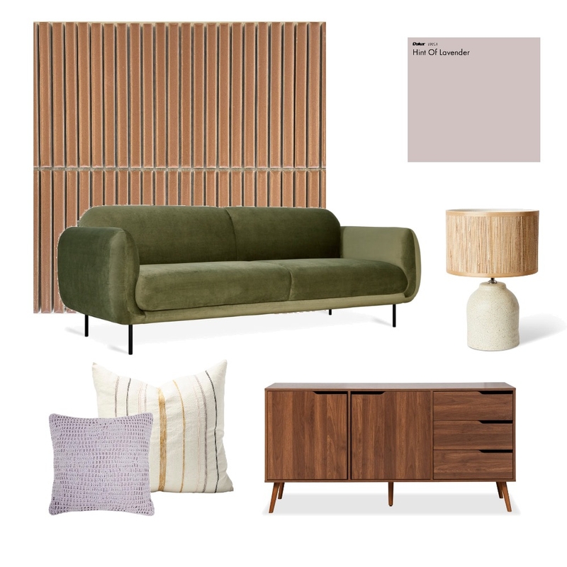 Green purple brown living room Mood Board by Stilleben Interior Design on Style Sourcebook