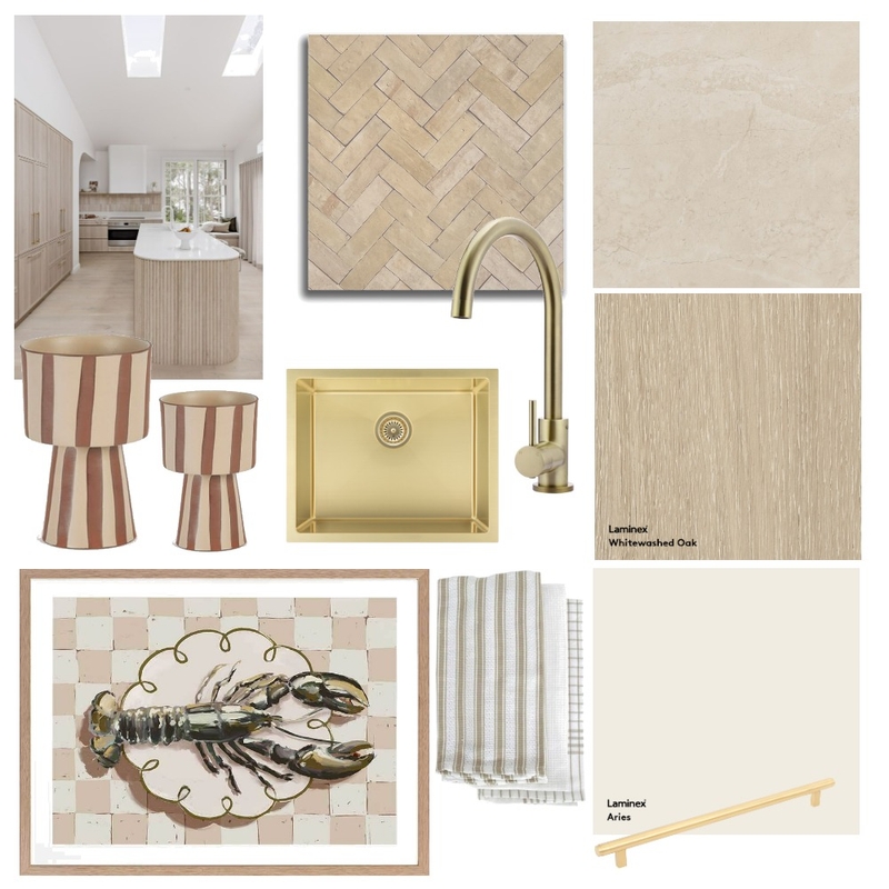 Tonal Coastal Kitchen Interior Design Mood Board by Ecasey
