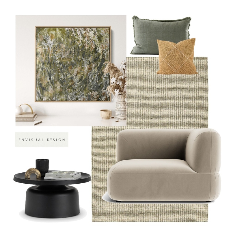 Moss Green Living Mood Board by envisual design on Style Sourcebook