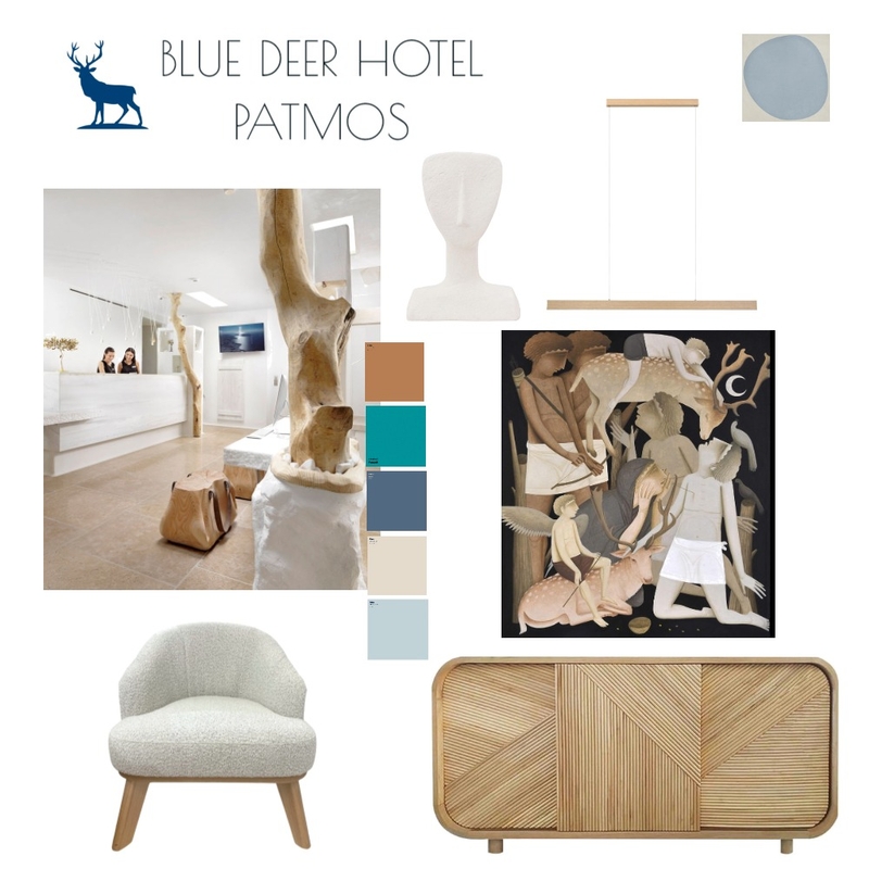 BLUE DEER HOTEL BY KG Mood Board by kgeorgopoulou7@gmail.com on Style Sourcebook