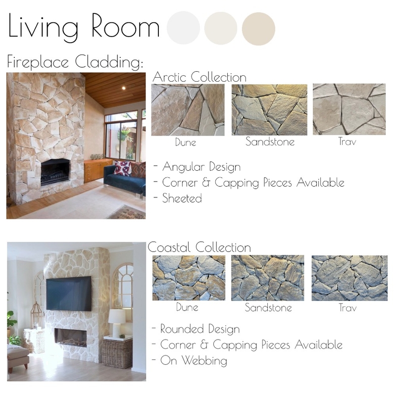 Hunter Valley - Living Room Fireplace Cladding Mood Board by Libby Malecki Designs on Style Sourcebook