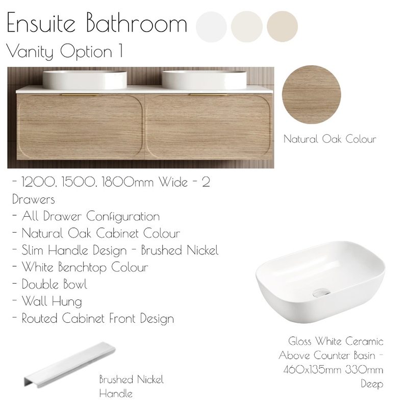 Hunter Valley - Master Ensuite Vanity Option 1 Mood Board by Libby Malecki Designs on Style Sourcebook