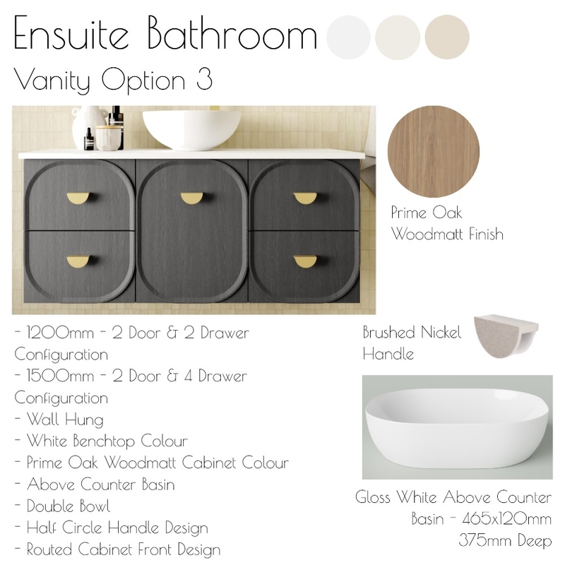 Hunter Valley - Master Ensuite Vanity Option 3 Mood Board by Libby Malecki Designs on Style Sourcebook