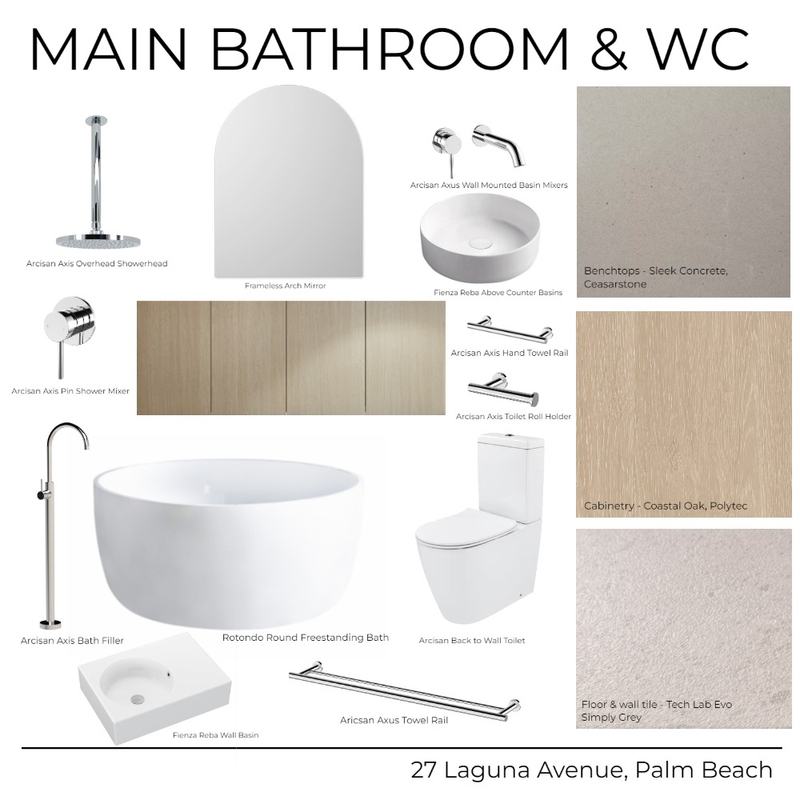 27 Laguna Avenue - Main Bathroom & WC (Light) Mood Board by Kathle         Study     en Holland on Style Sourcebook