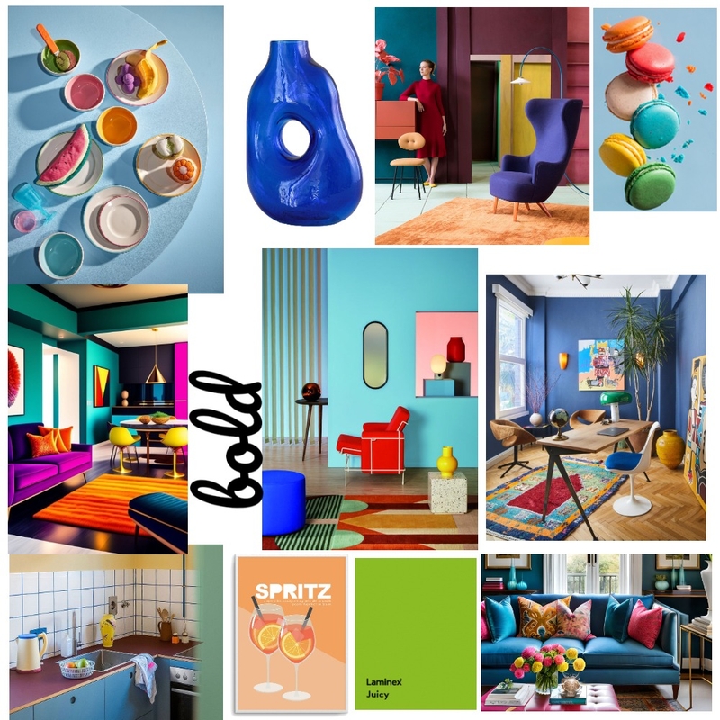 Bold Saturated colours Mood Board by albasuarez.art@gmail.com on Style Sourcebook
