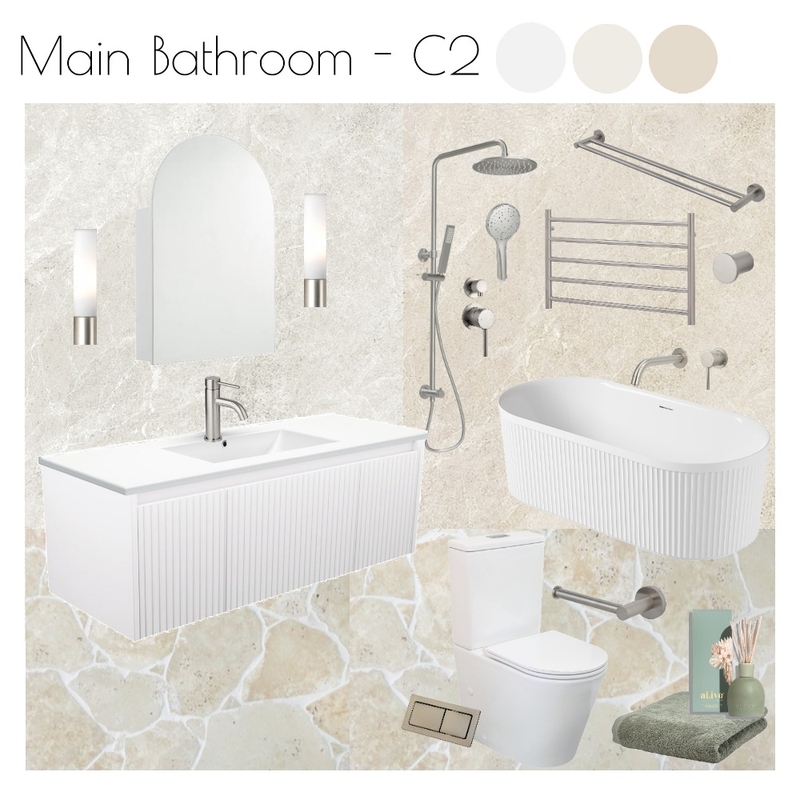 Hunter Valley - Main Bathroom Concept 2 Mood Board by Libby Malecki Designs on Style Sourcebook