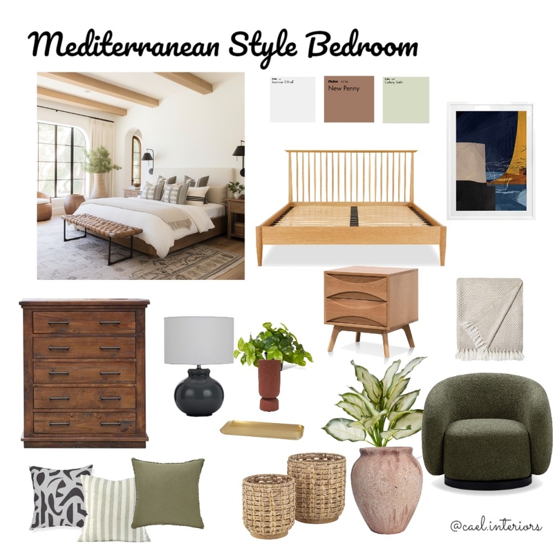 Mediterranean Style Bedroom Interior Design Mood Board by Cae_labitag
