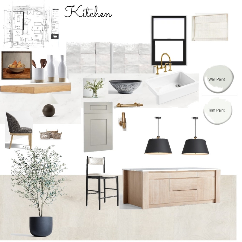 Kitchen Sample Board Mood Board by Allison Kayes Designs on Style Sourcebook